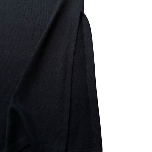 St. John Basics Straight Maxi Skirt Side Slit Pencil Size 10 Black Santana Knit - Picture 4 of 6